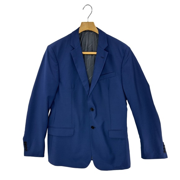 Armani Exchange Mens Blue Two Button Blazer Suit Jacket Size 42 USA